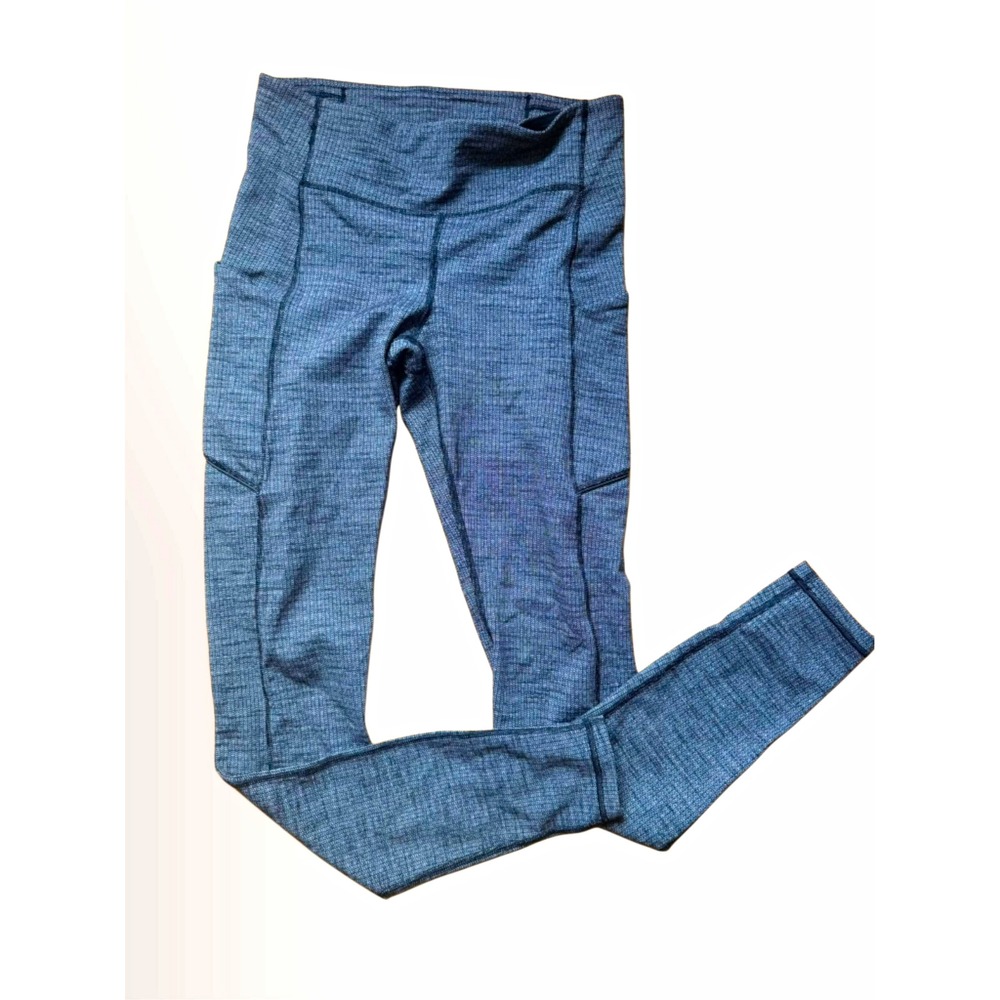 Lululemon Women's Gray Ankle Leggings Size 6 Elastic Waist Stretch Knit